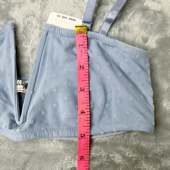 Free People Sierra Bandeau Rain Pastel Blue Coastal Preppy Bra Size Small NEW - Picture 8 of 11
